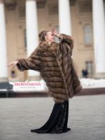 Шуба из темной куницы "соболь" от производителя "Скорнякова"